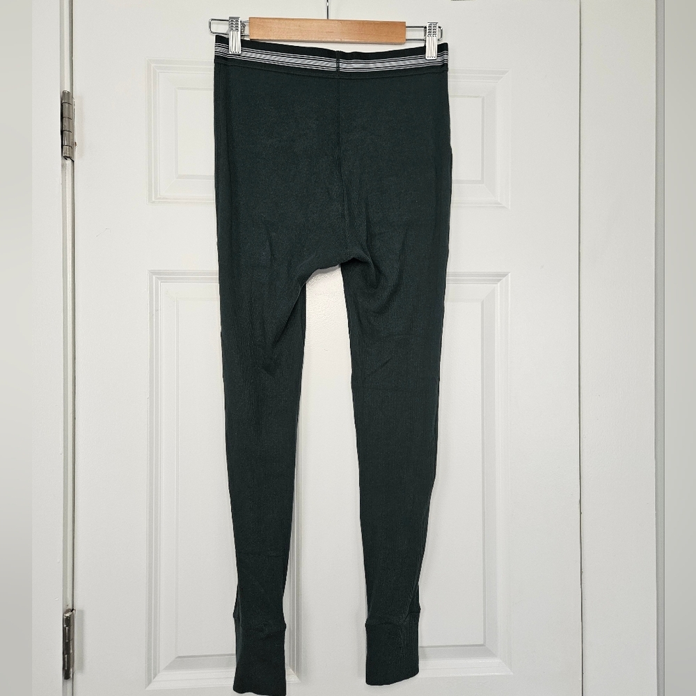 Skims Cotton Ribbed Leggings Dark Green Lounge PJ Womens Sz Medium M - Picture 4 of 8